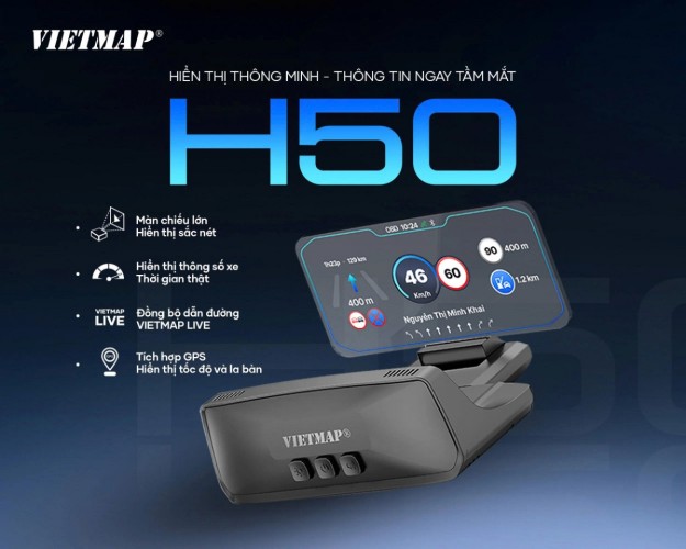 HUD H50 Vietmap - Màn hình hiển thị thông tin