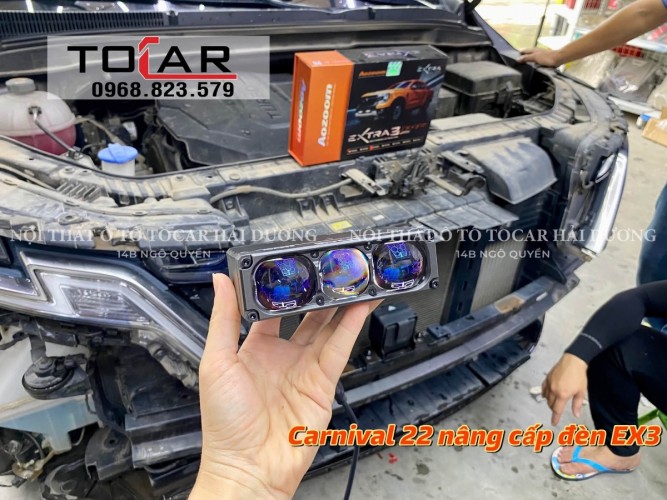 Kia Carnival 2022 độ đèn trợ sáng EX3 Aozoom