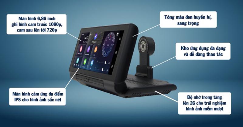 Camera có thể nâng lên, hạ xuống tùy chỉnh để không ảnh hưởng tầm nhìn người lái
