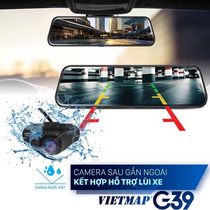 Camera sau gắn bên ngoài tích hợp làm camera lùi hỗ trợ lùi, đỗ xe